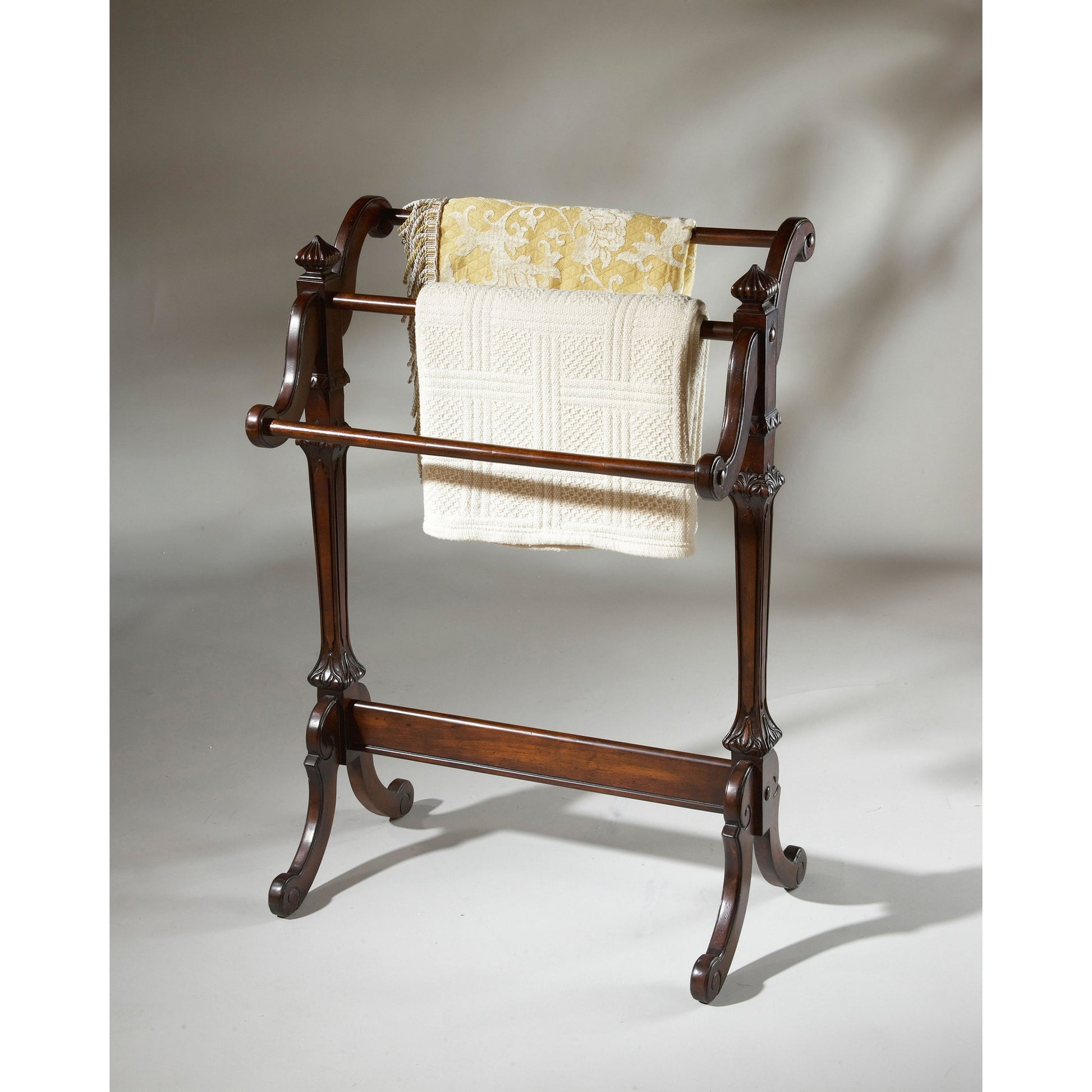 Newhouse Blanket Stand by Butler Specialty Company. Made from rubberwood solids, resin in a traditional style.