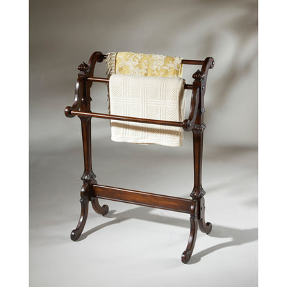 Newhouse Blanket Stand by Butler Specialty Company. Made from rubberwood solids, resin in a traditional style.