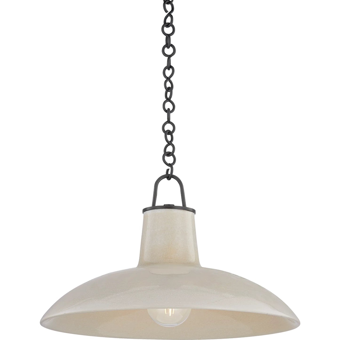 002 SI-2388360 | Primary Silo | Pottersville Pendant by Hudson Valley in distressed bronze, ceramic ivory crackle. Made from ceramic in a unique style.