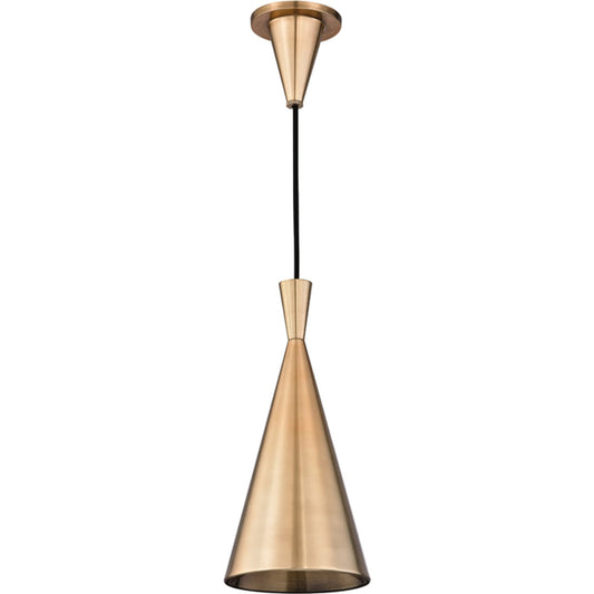 Ovid Pendant by Hudson Valley in aged brass. Made from steel in a modern style.