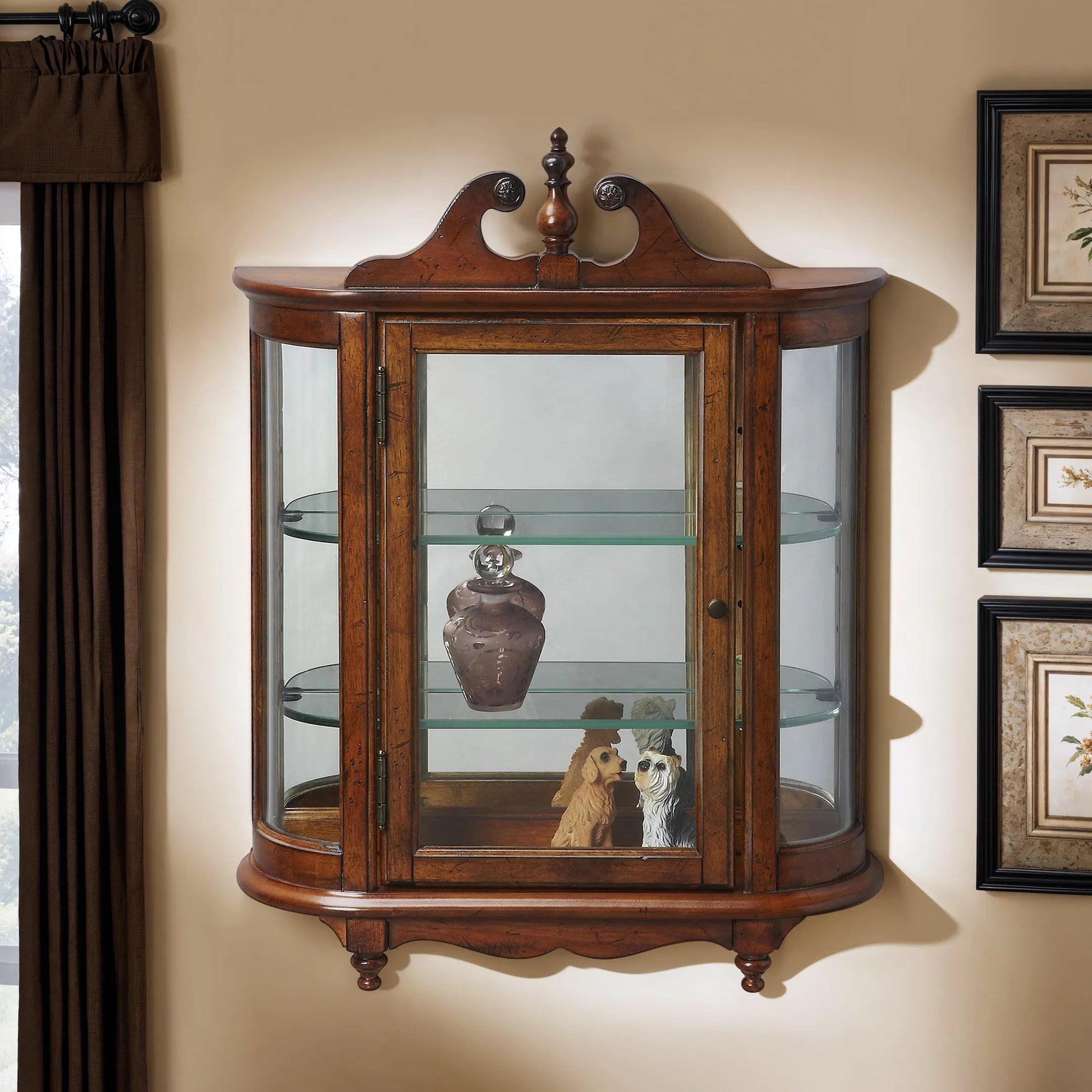 Melinda Wall Curio by Butler Specialty Company. Made from wood solids, wood veneers, glass in a traditional style.