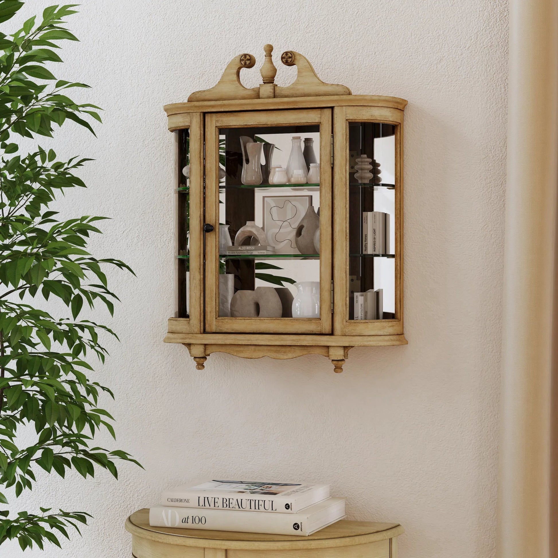 Melinda Wall Curio by Butler Specialty Company. Made from wood solids, wood veneers, glass in a traditional style.