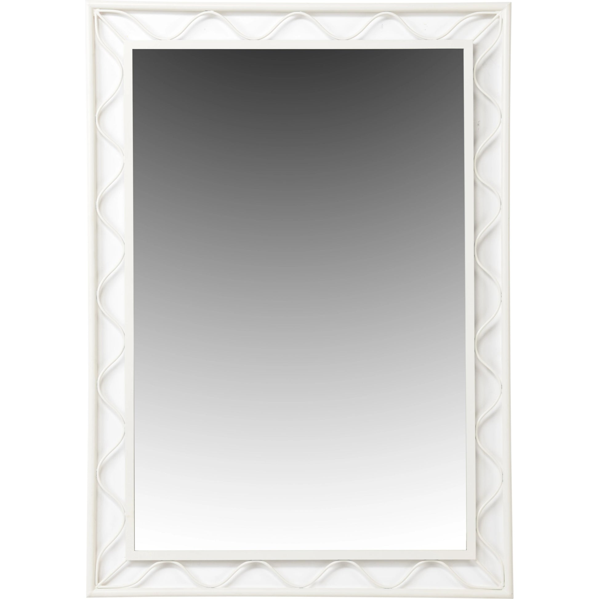 Elkins Mirror by Wildwood in white, plain. Made from iron/mirror in a modern style.