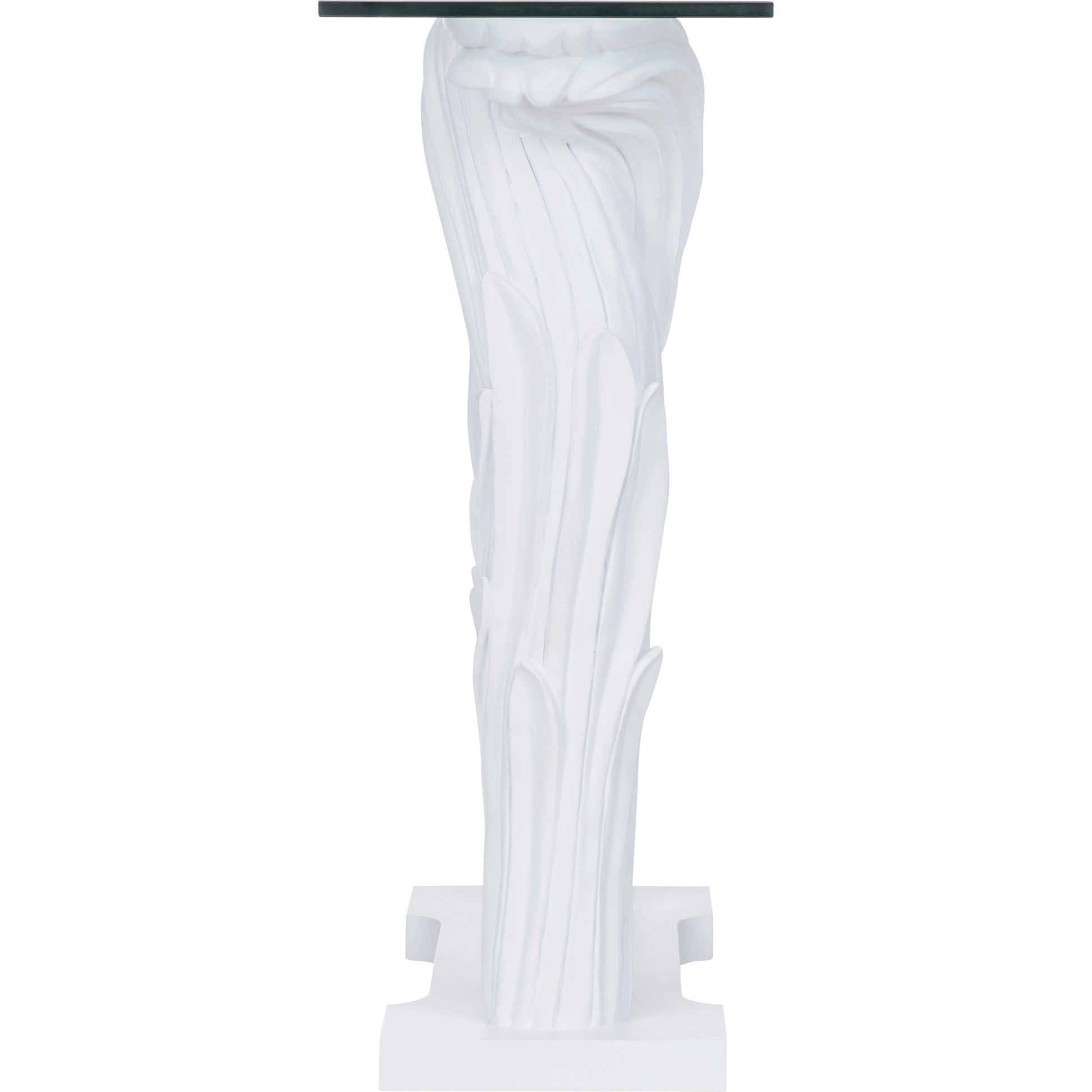 Fontana Flair Console by Wildwood in white, clear. Made from wood/glass in a modern style.