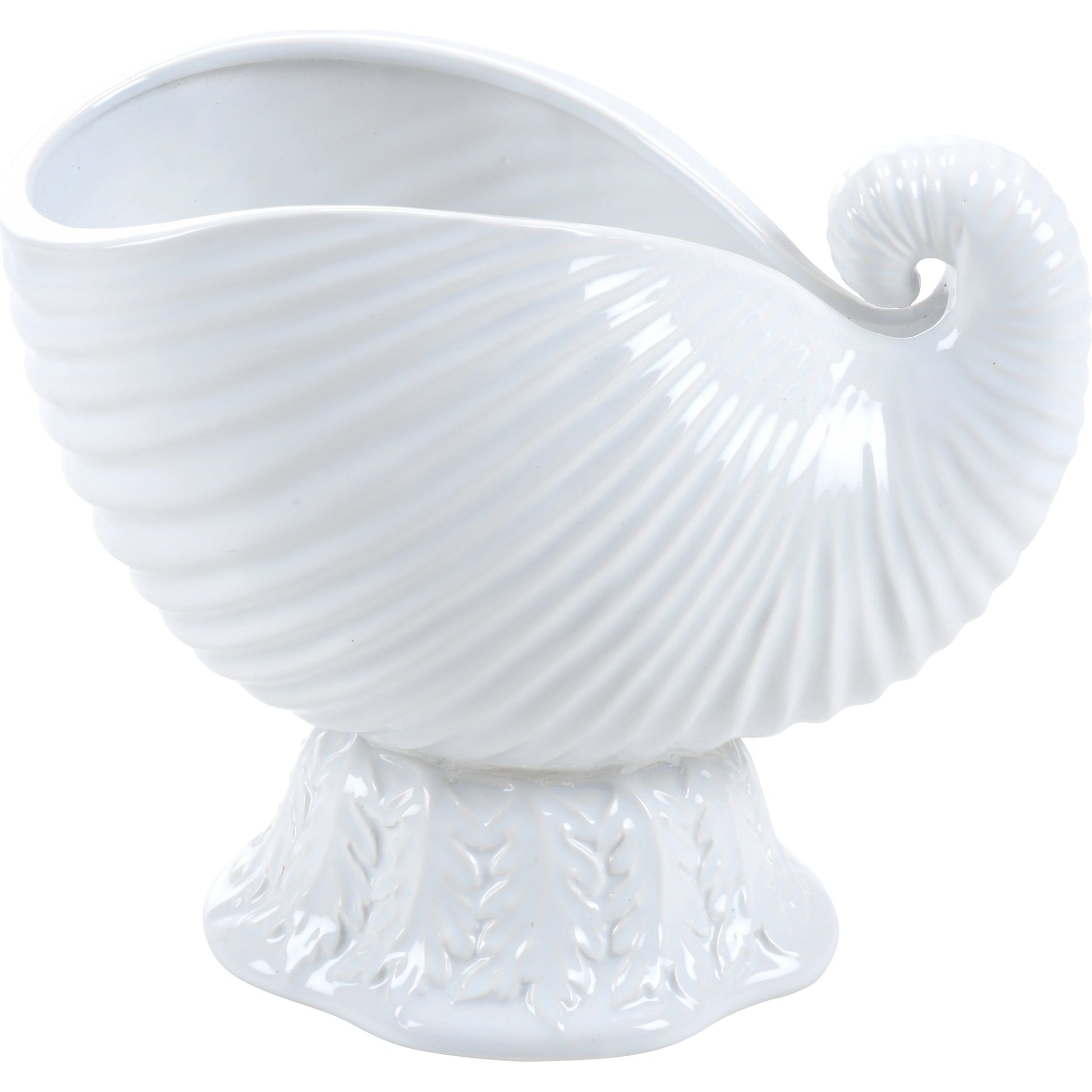 Concha Cachepot by Wildwood. Made from ceramic in a coastal style.