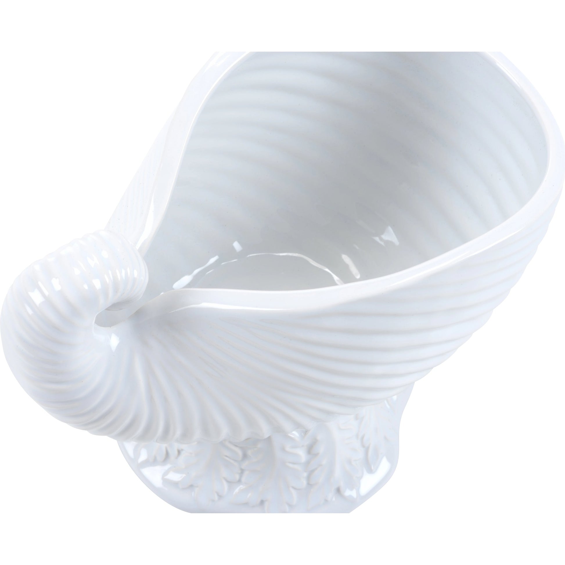 Concha Cachepot by Wildwood. Made from ceramic in a coastal style.