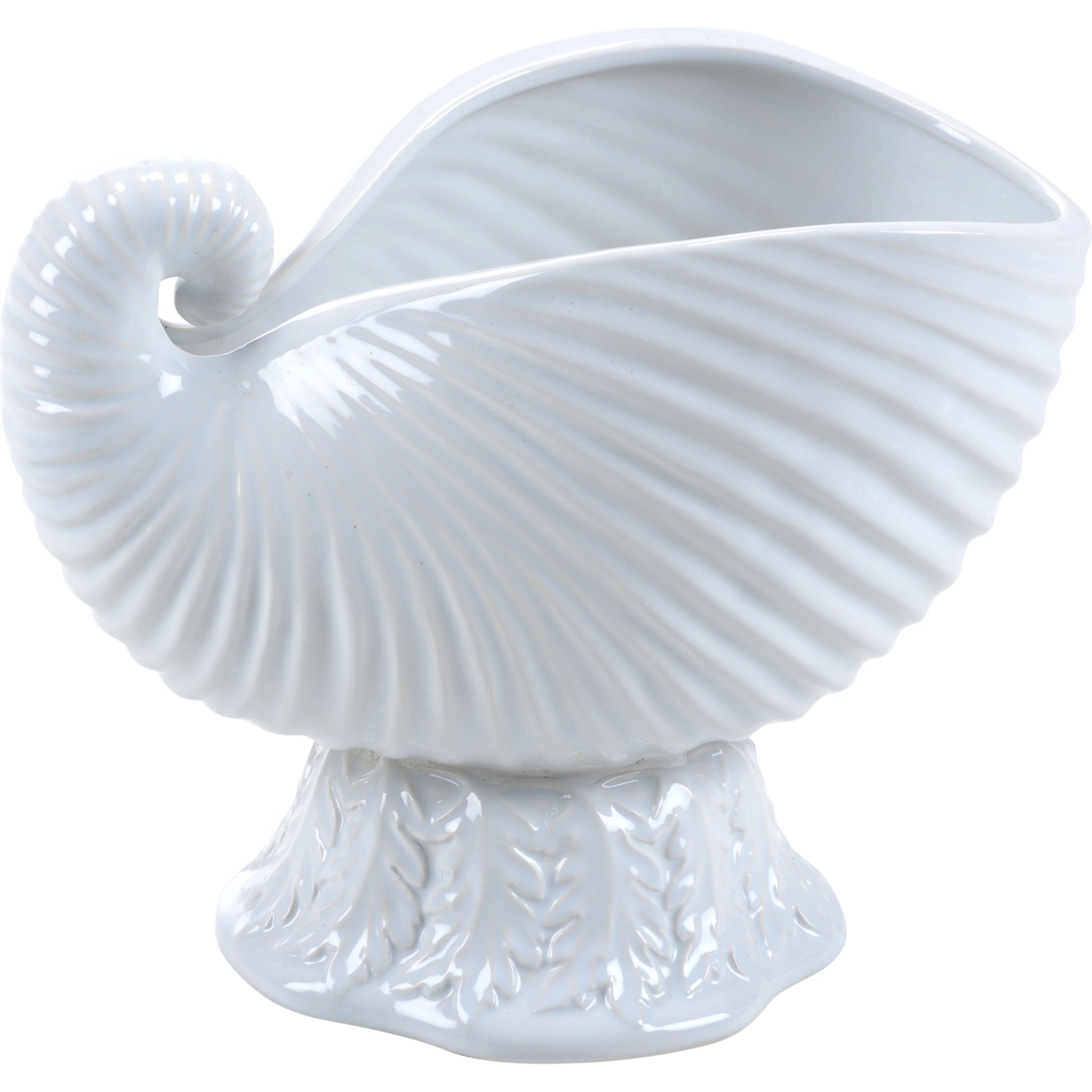Concha Cachepot by Wildwood. Made from ceramic in a coastal style.