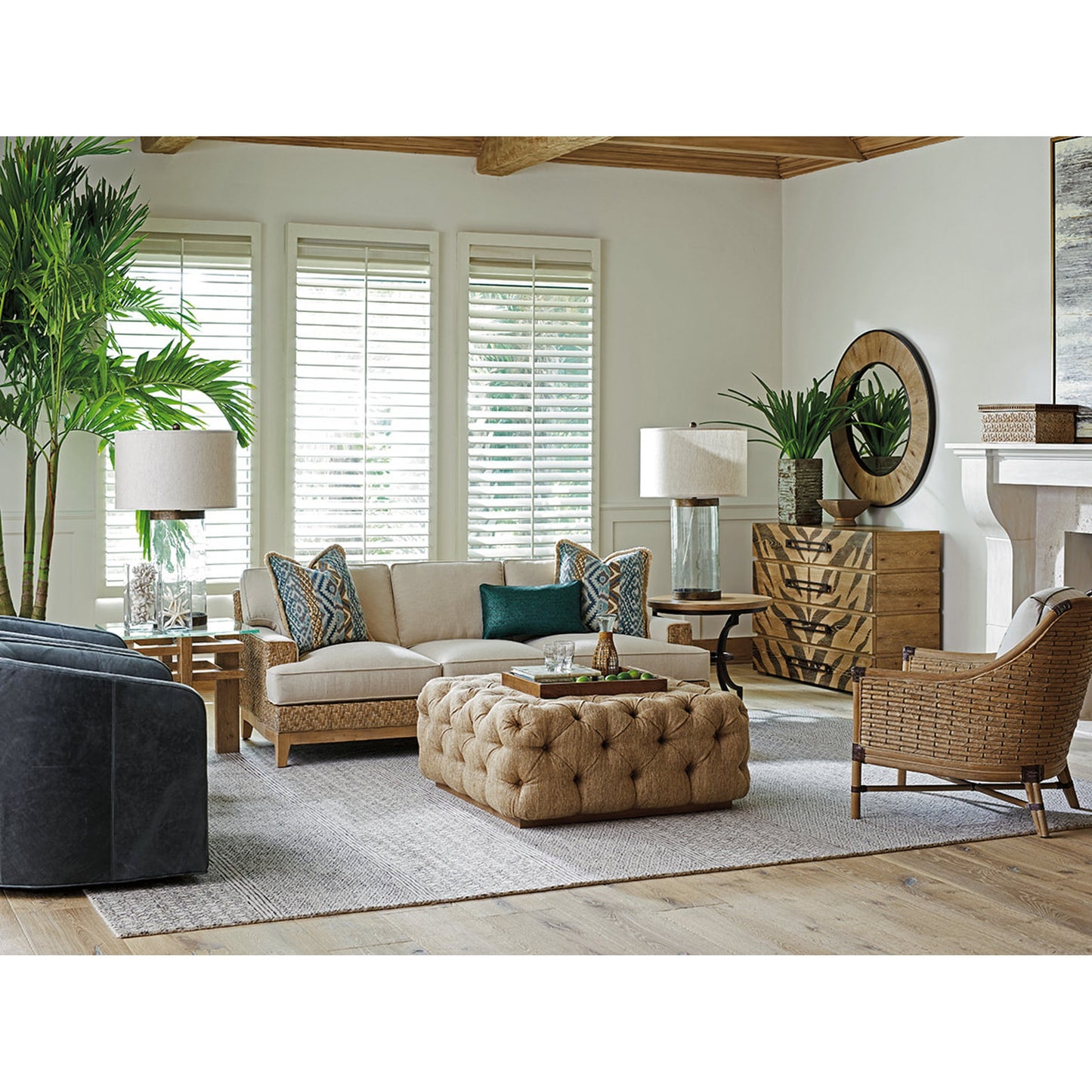 003 SR-836218 | Lifestyle | Laurel Cocktail Ottoman by Tommy Bahama Home. Made from unique in a transitional style.