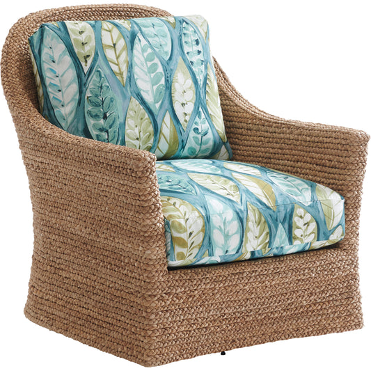 Soren Swivel Chair by Tommy Bahama Home in sonoran. Made from unique in a coastal style.