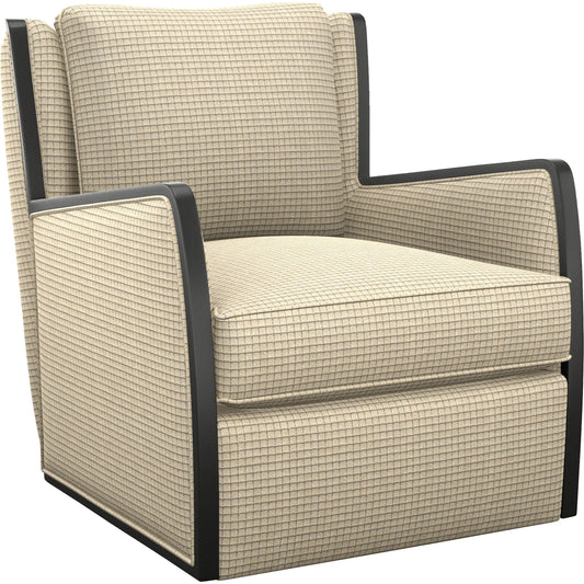Delancey Swivel Chair by Lexington in ebony. Made from mahogany, fabric, metal in a transitional style.