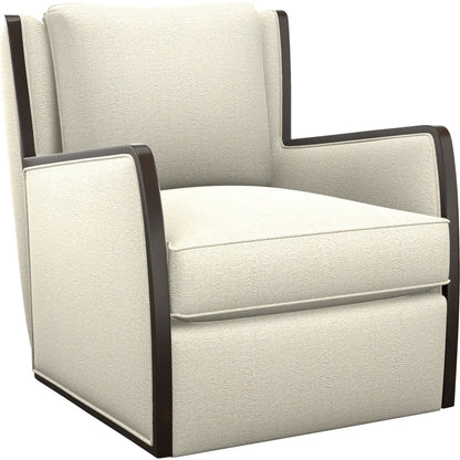 Delancey Swivel Chair by Lexington in ivory and ebony. Made from mahogany, fabric, metal in a transitional style.