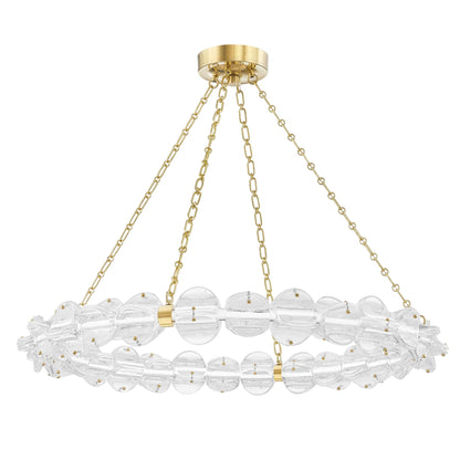 Lindley Chandelier by Hudson Valley. Made from brass in a transitional style.