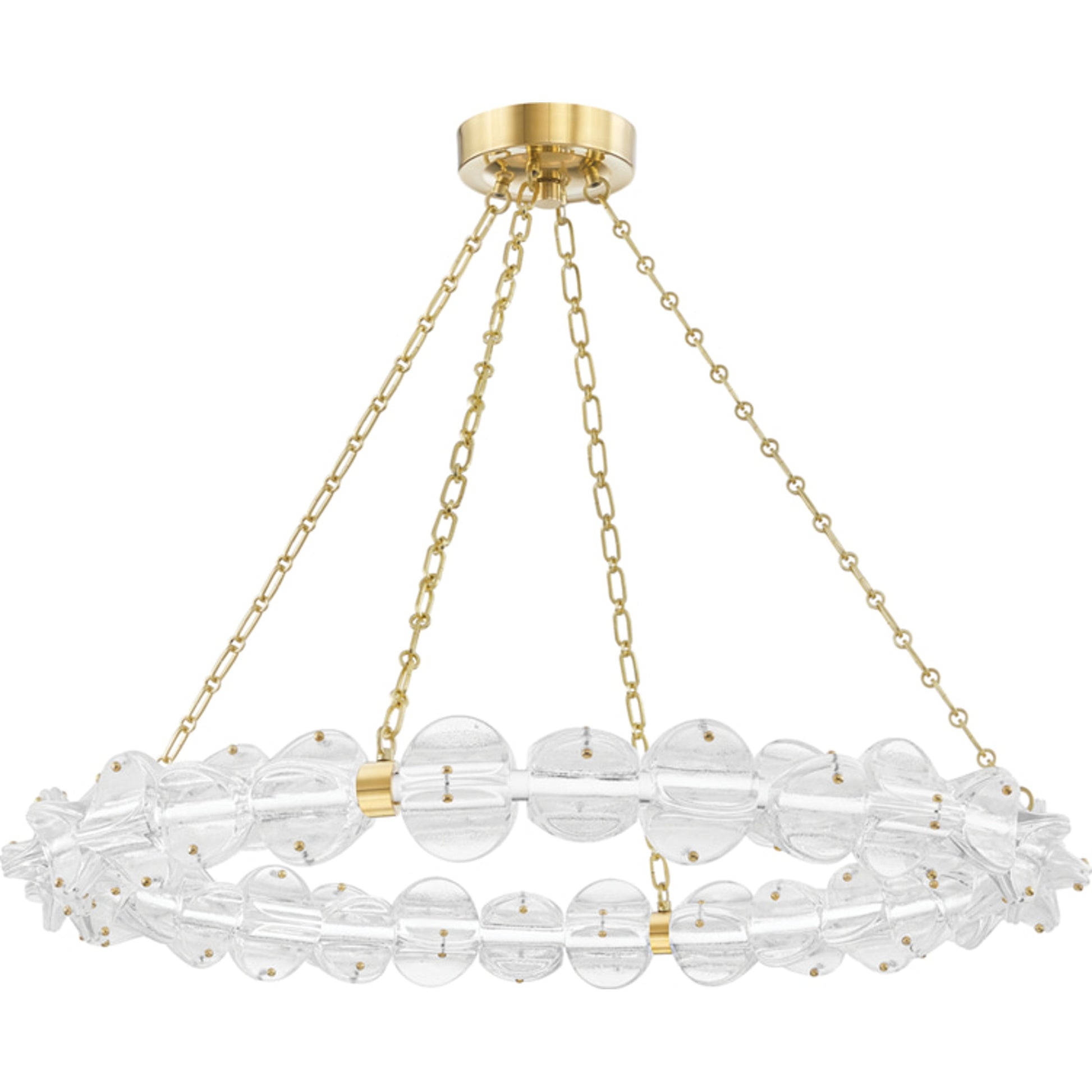 Lindley Chandelier by Hudson Valley. Made from brass in a transitional style.