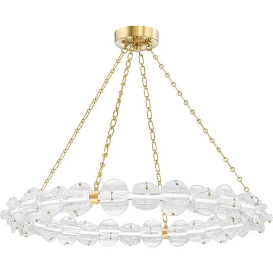 Lindley Chandelier by Hudson Valley. Made from brass in a transitional style.