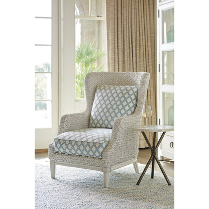 Vero Wing Chair by Tommy Bahama Home in blue mist and caribbean sands. Made from unique in a coastal style.