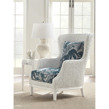 Vero Pattern Wing Chair by Tommy Bahama Home in ocean mist and caribbean sands. Made from unique in a coastal style.