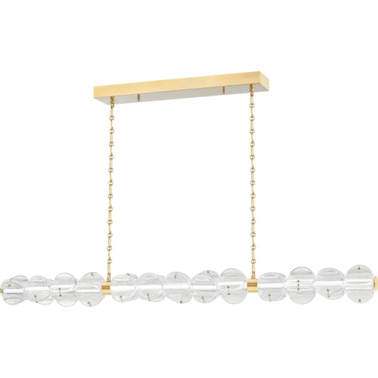 Lindley Linear Chandelier by Hudson Valley. Made from brass in a transitional style.