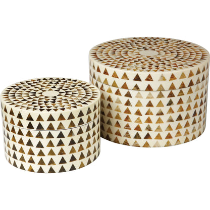 Triangle Round Stripe Box by Global Views. Made from mdf in a eclectic & global style.