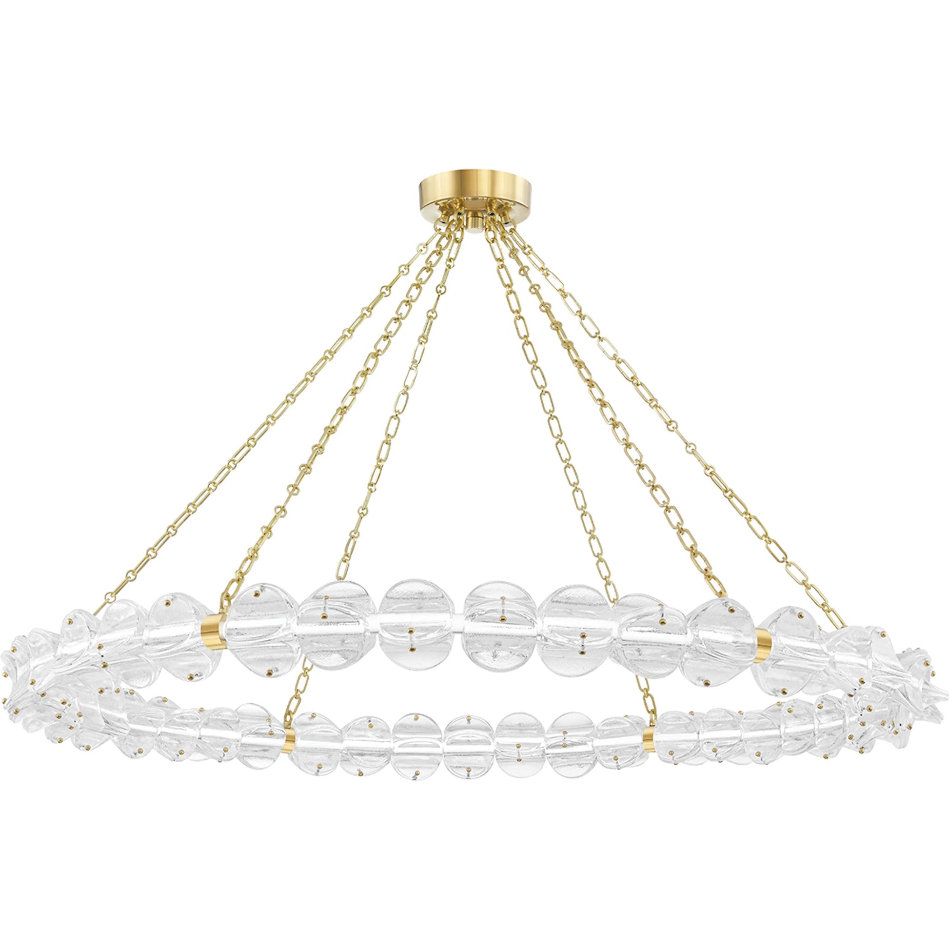Lindley Chandelier by Hudson Valley. Made from brass in a transitional style.
