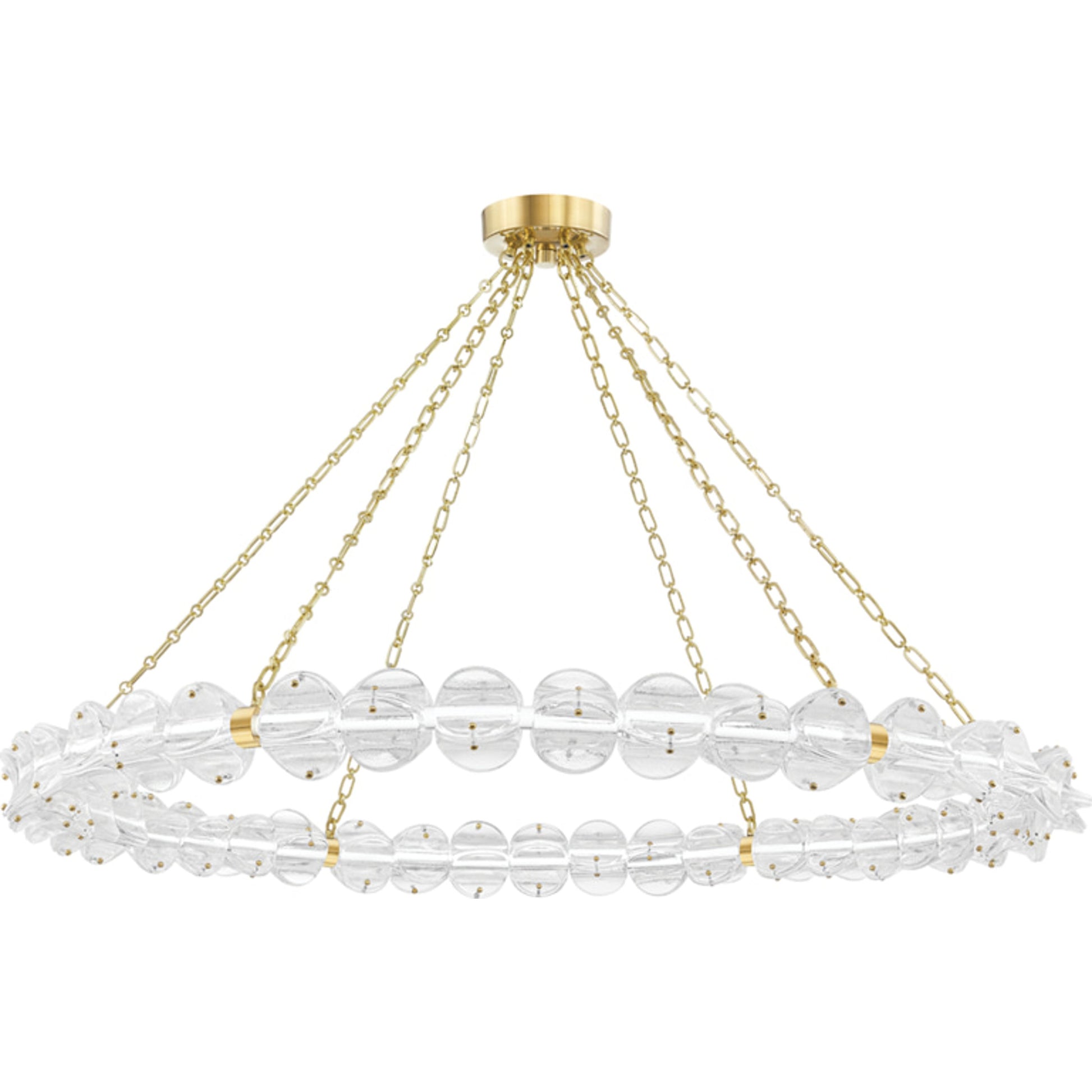 Lindley Chandelier by Hudson Valley. Made from brass in a transitional style.