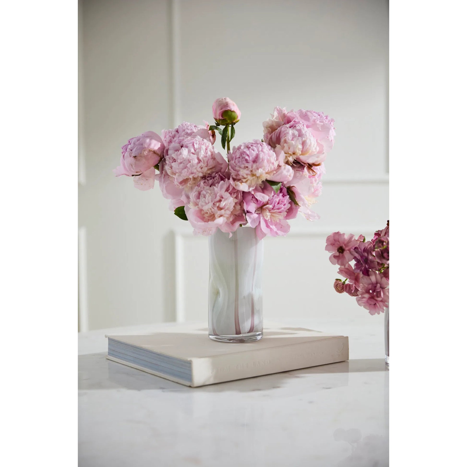 Landon Vase by Accent Decor in light, purple. Made from glass in a unique style.