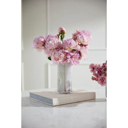 Landon Vase by Accent Decor in light, purple. Made from glass in a unique style.