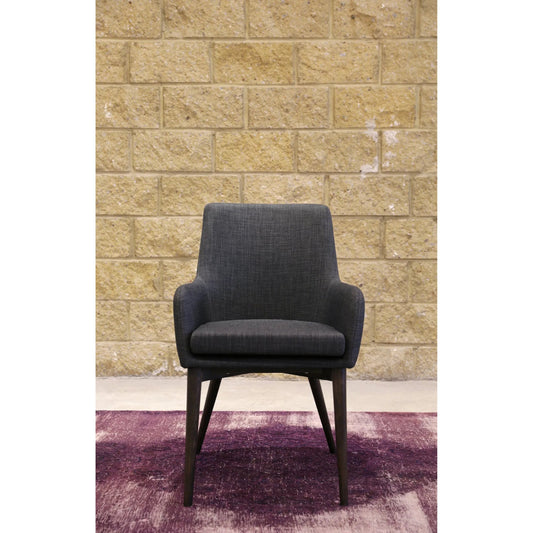 Reid Dining Chair by LH Imports in dark gray. Made from fabric in a modern style.
