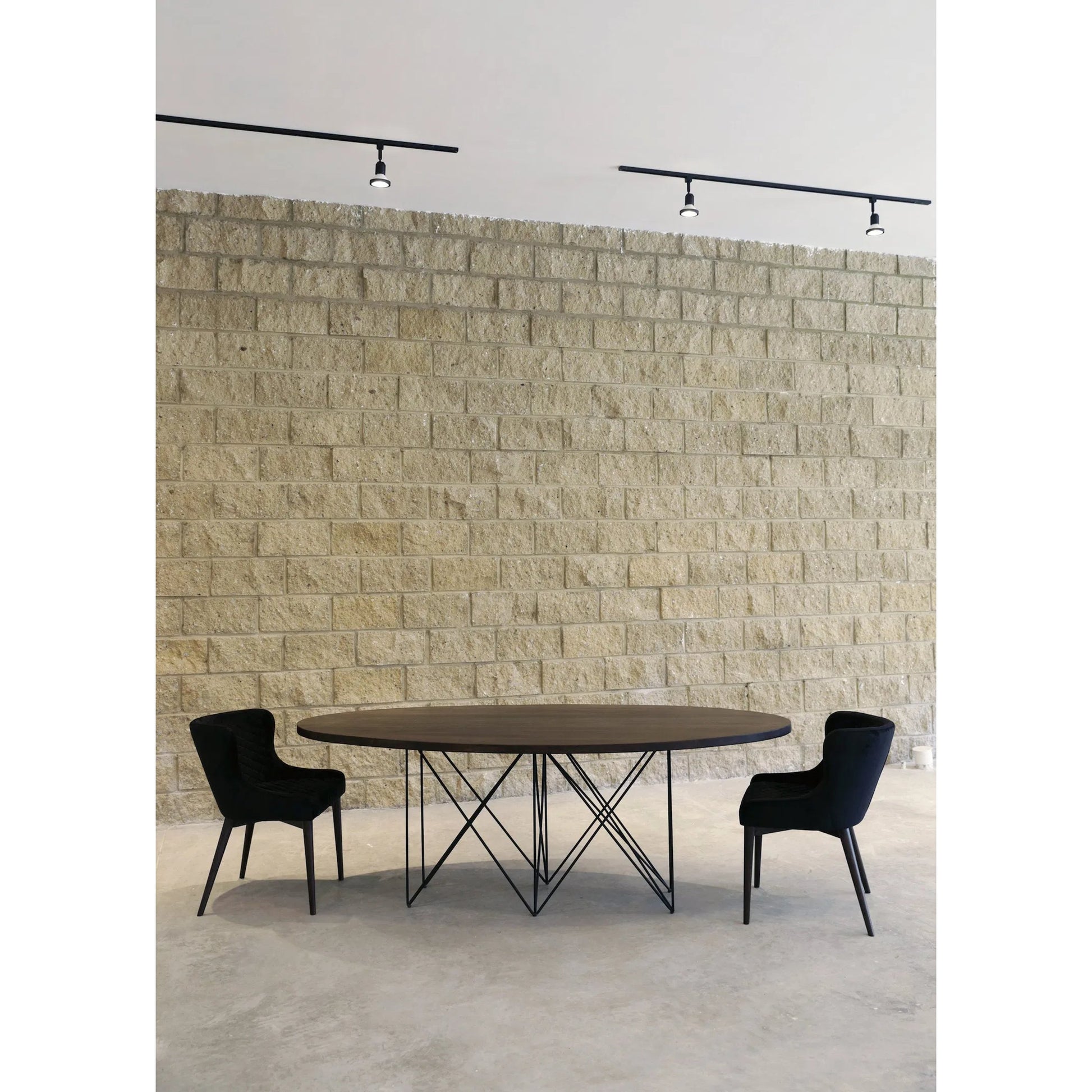 Mila Dining Chair by LH Imports in black velvet. Made from fabric in a modern style.