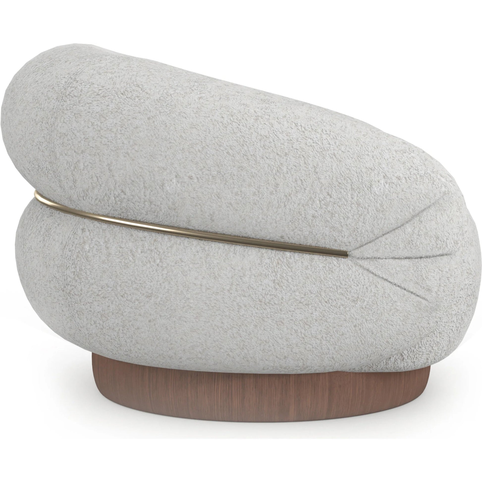 Smoosh Swivel Chair by Caracole in retro walnut, champagne gold. Made from unique in a transitional style.