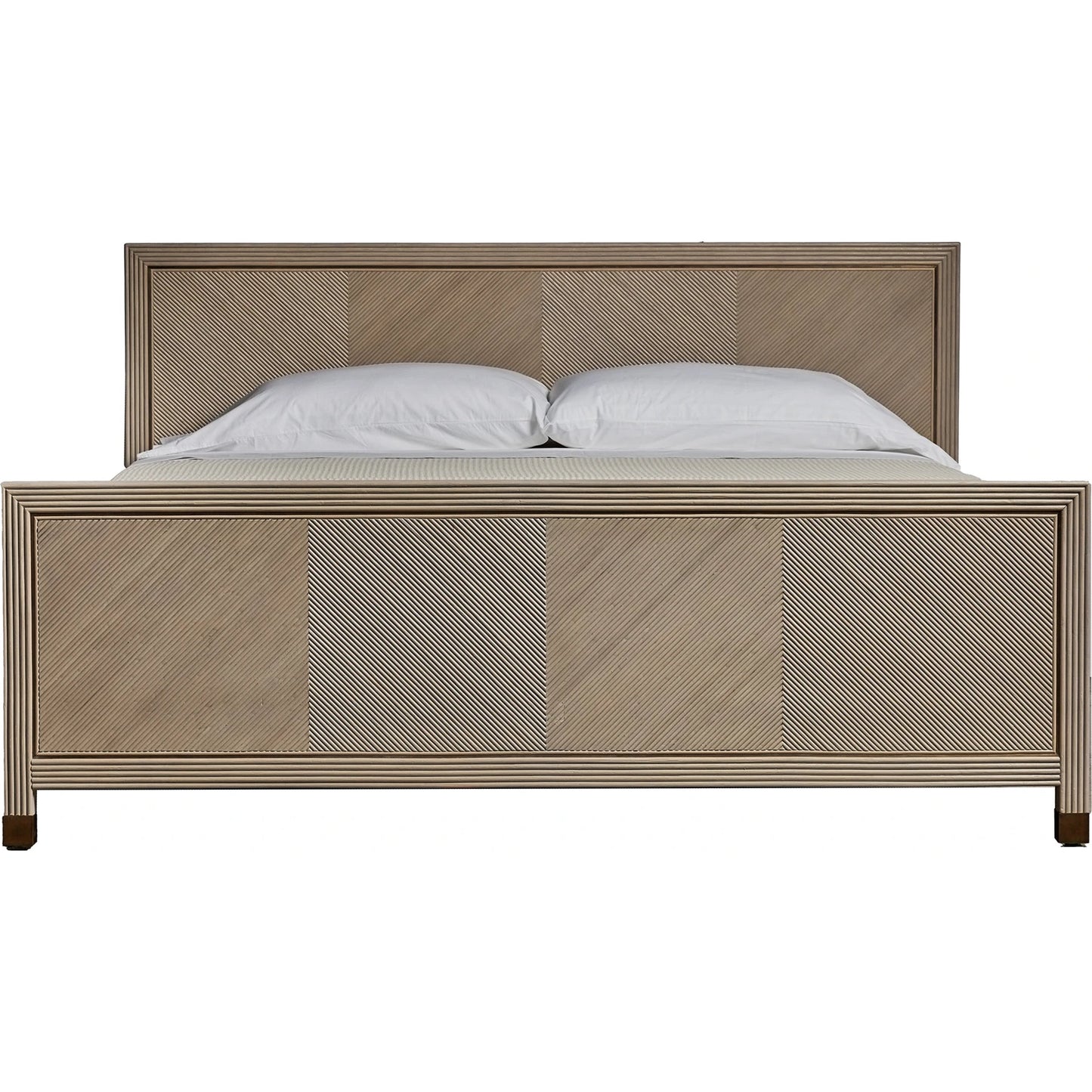 002 SI-2130767 | Additional Silo | Jensen Bed by Interlude Home in grey wash, aged brass. Made from wood, rattan, brass in a modern style.