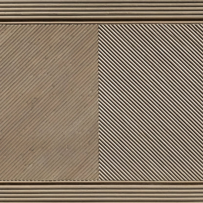Jensen Bed by Interlude Home in grey wash, aged brass. Made from wood, rattan, brass in a modern style.