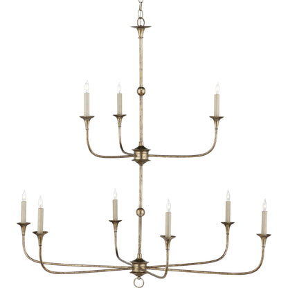 Nottaway Two-Tier Chandelier by Currey and Company. Made from wrought iron in a traditional style.