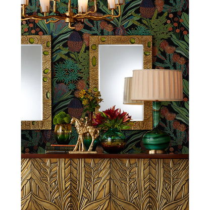 Tapio Vase Set by Currey and Company in aqua blue, amber, green. Made from glass in a eclectic & global style.