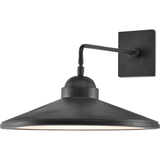 Ditchley Wall Sconce by Currey and Company in black bronze, white. Made from wrought iron, acrylic in a transitional style.