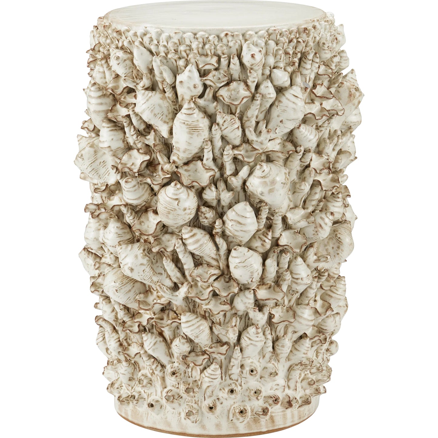 003 SI-2257265 | Additional Silo | Corfu Ivory Accent Table by Currey and Company in milky white. Made from ceramic in a eclectic & global style.
