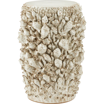 Corfu Ivory Accent Table by Currey and Company in milky white. Made from ceramic in a eclectic & global style.