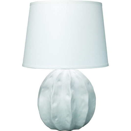 Urchin Table Lamp by Jamie Young in matte white. Made from ceramic in a modern style.
