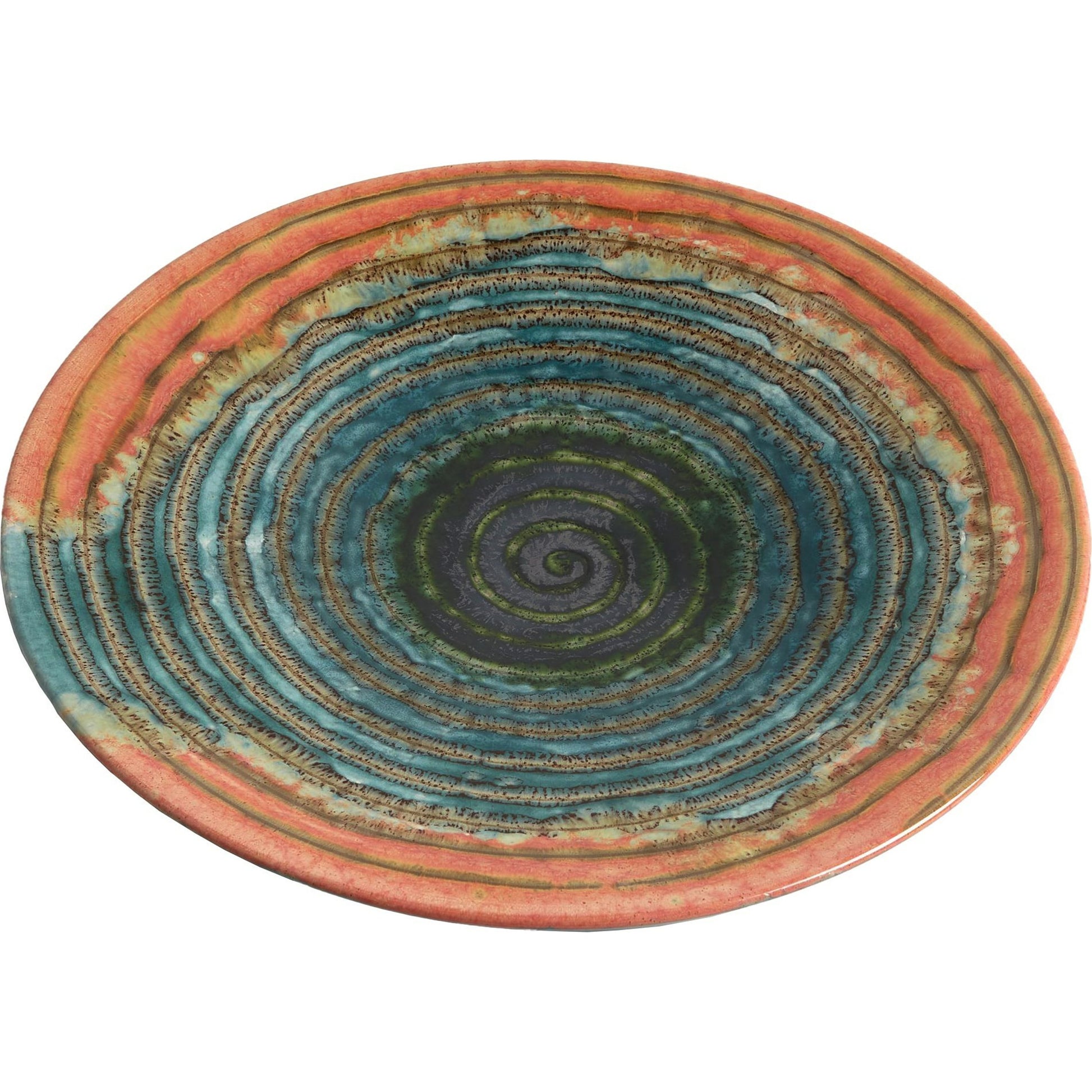 Watercolor Ringed Charger by Global Views. Made from earthenware in a eclectic & global style.