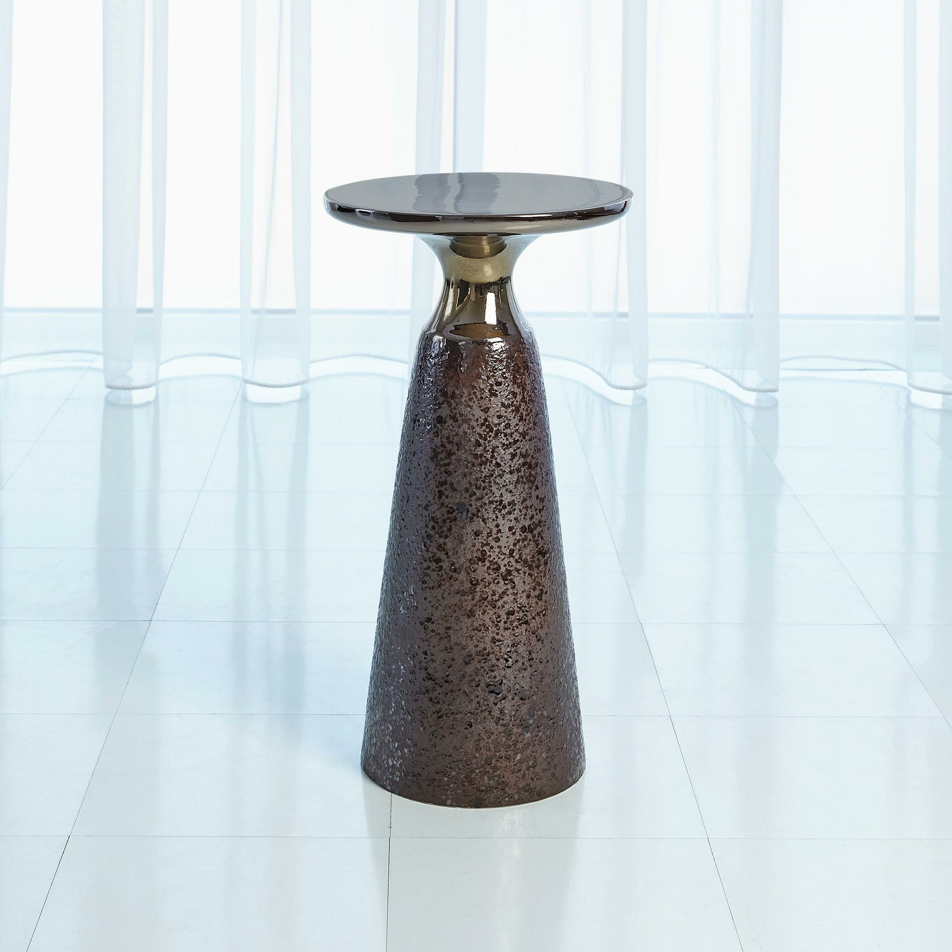 Meteor Taper Table by Global Views in bronze. Made from porcelain in a eclectic & global style.