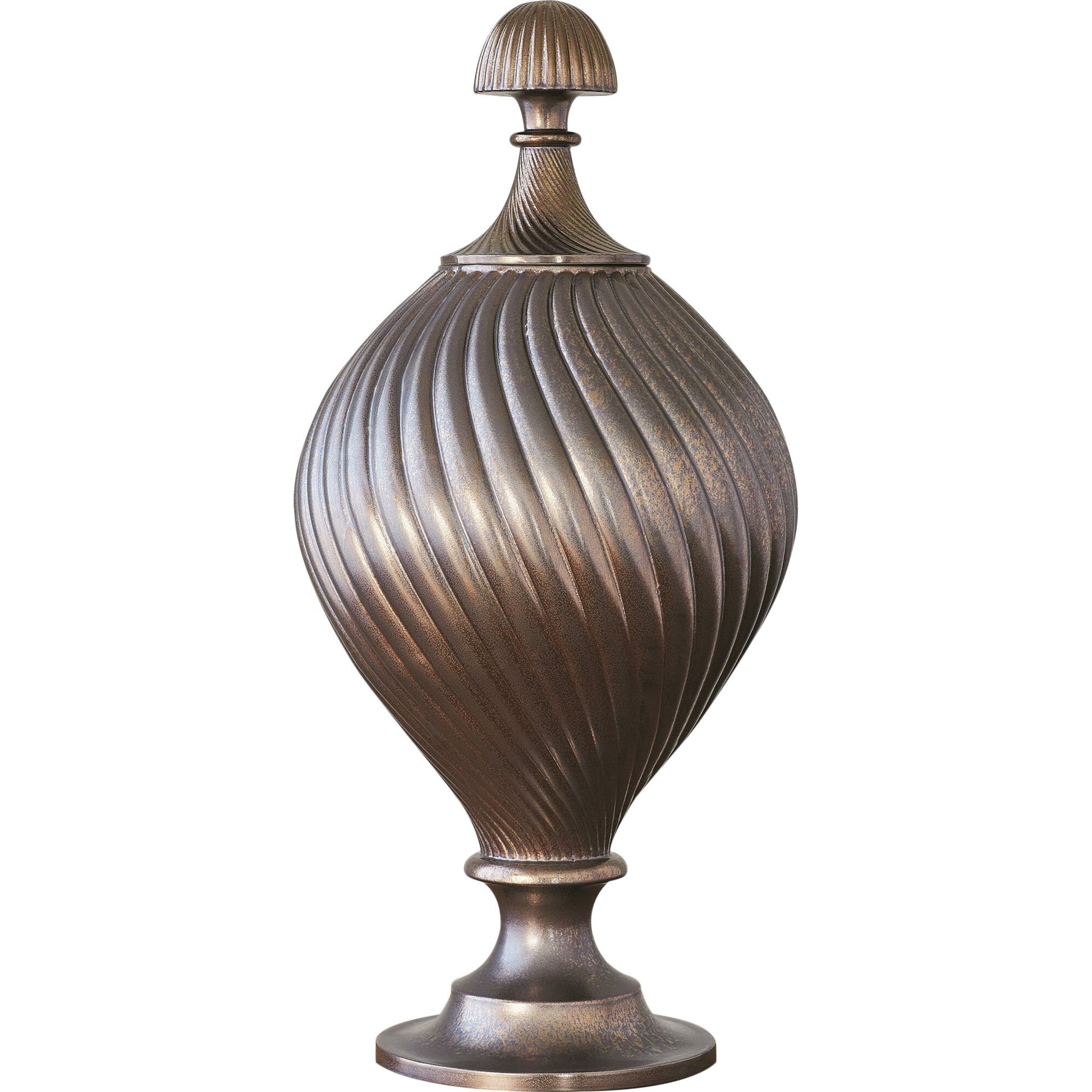 Grande Swirl Jar by Global Views in matte white. Made from earthenware in a transitional style.