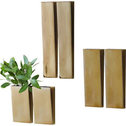 Pyramid Wall Vase by Global Views in white. Made from ceramic in a modern style.