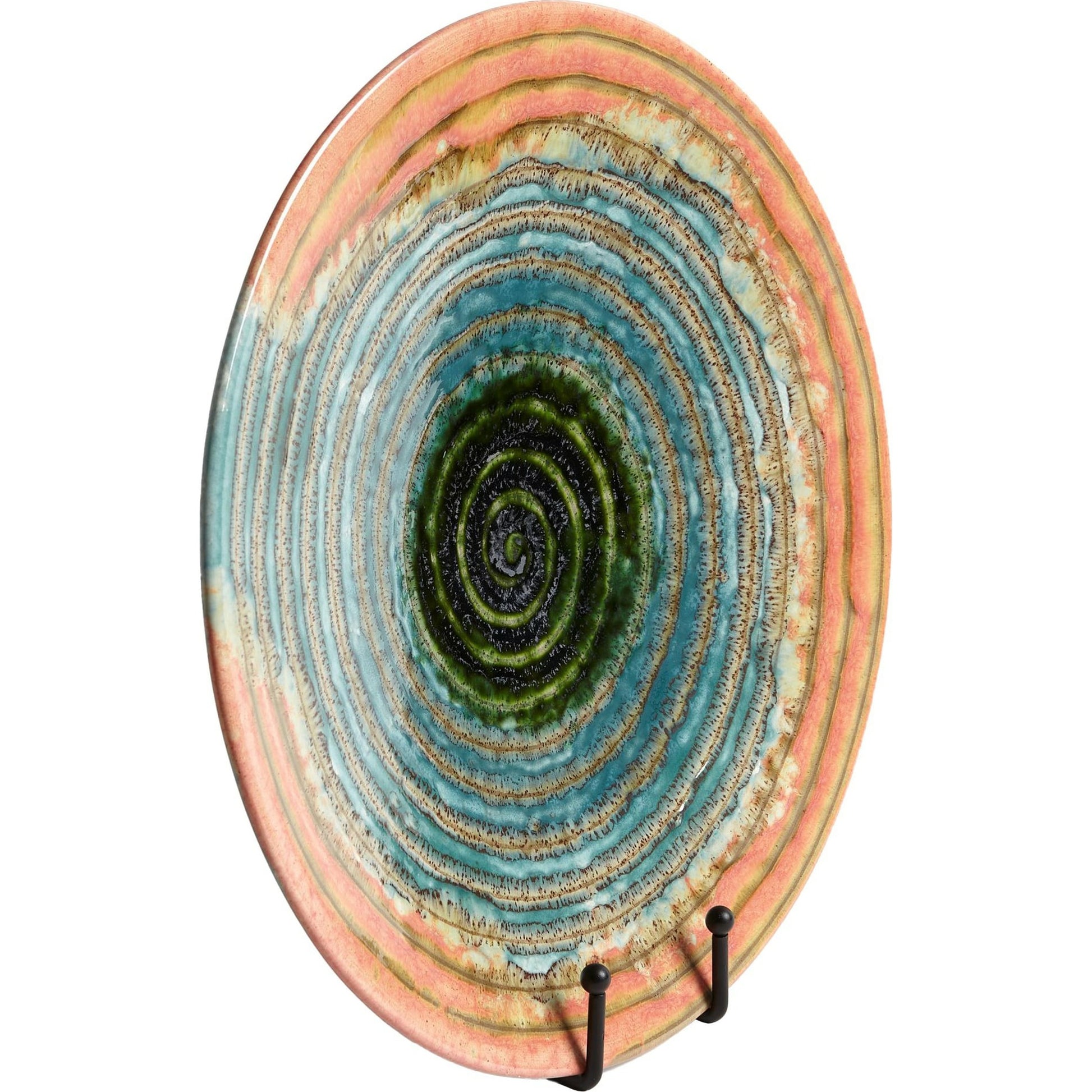 Watercolor Ringed Charger by Global Views. Made from earthenware in a eclectic & global style.