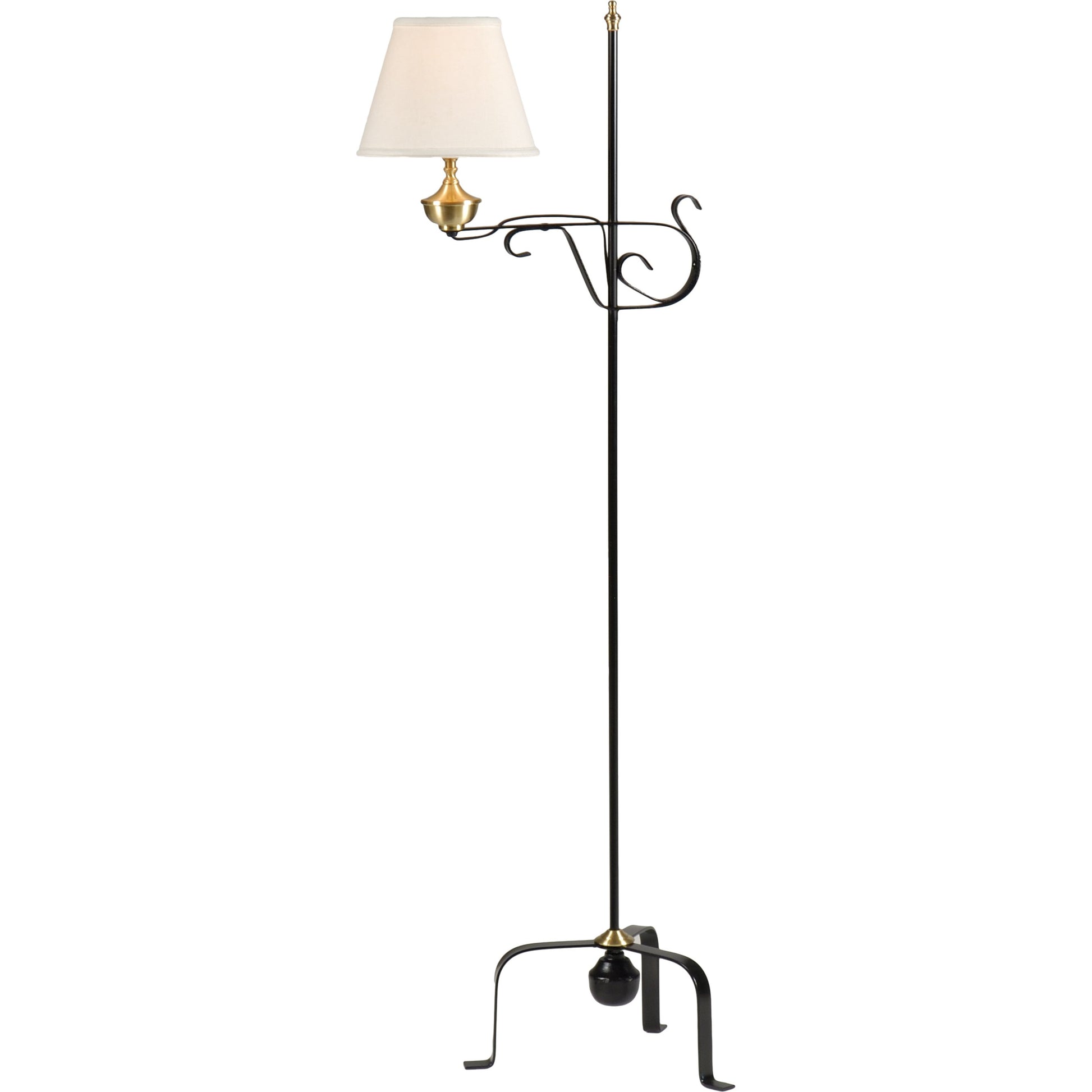 Colonial Floor Lamp by Wildwood in blacksmith, polished. Made from other: metal in a transitional style.