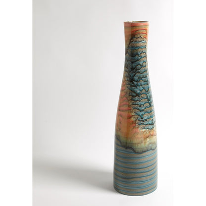 Watercolor Ringed Vase by Global Views. Made from earthenware in a eclectic & global style.