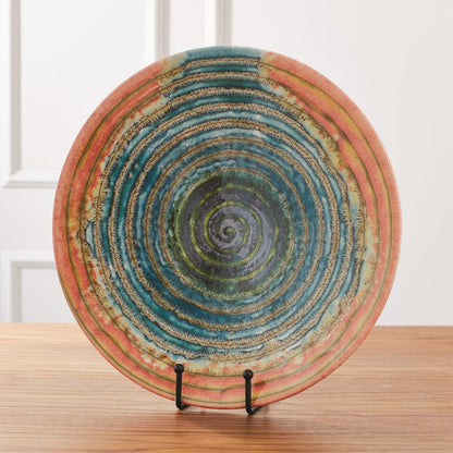 Watercolor Ringed Charger by Global Views. Made from earthenware in a eclectic & global style.