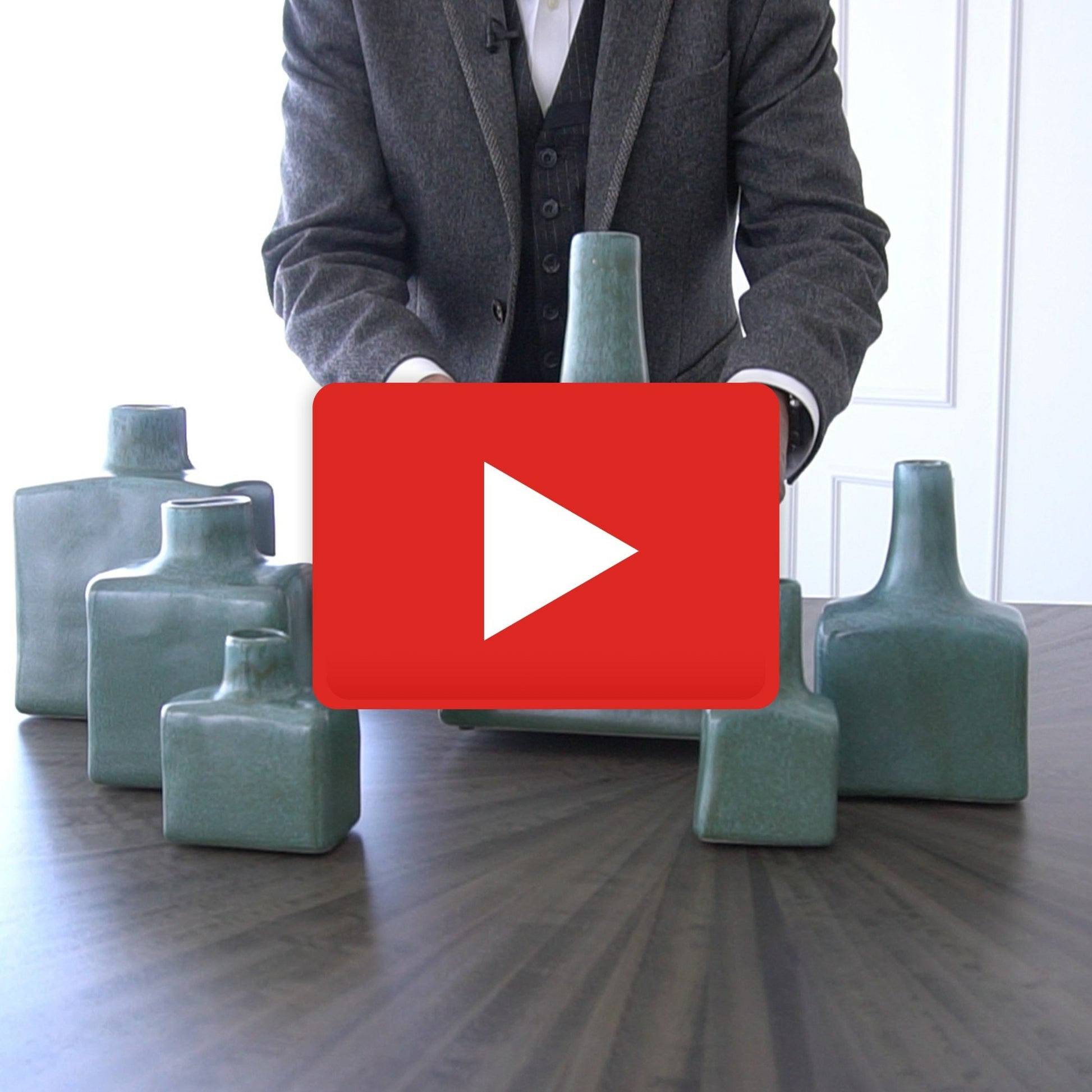 Tall Stack Bottle by Global Views in reactive ivory. Made from earthenware in a eclectic & global style.