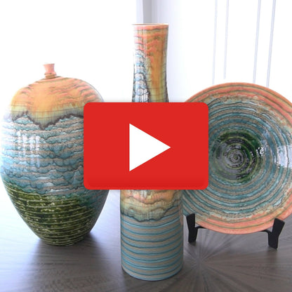 Watercolor Ringed Charger by Global Views. Made from earthenware in a eclectic & global style.