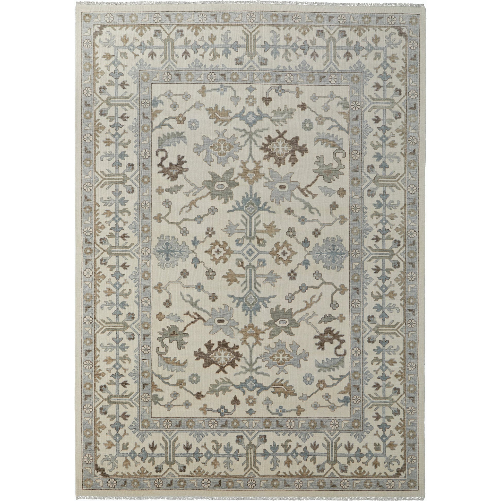 Karina Transitional & Botanical Rug - 90969G5F by Feizy in ivory, gray, brown. Made from wool in a unique style.
