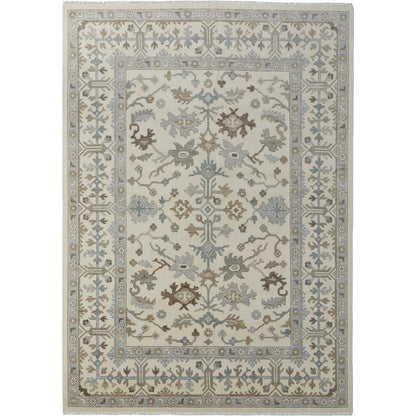 Karina Transitional & Botanical Rug - 90969G5F by Feizy in ivory, gray, brown. Made from wool in a unique style.