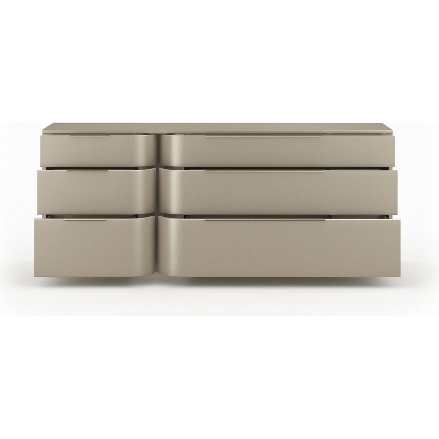 005 SI-2370817 | Additional Silo | Oblique Dresser by Caracole in soft silver paint gloss, brushed whisper of gold. Made from unique in a transitional style.